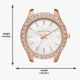 Michael Kors Lilane Three Hand Mother of Pearl White Dial Rose Gold Steel Strap Watch For Women - MK4557 Buy Now By Michael Kors