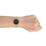 Michael Kors Pyper Three-Hand Black Dial Gold Steel Strap Watch For Women - MK4593 Buy Now By Michael Kors