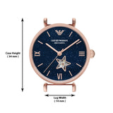 Emporio Armani Meccanico Crystals Black Dial Rose Gold Steel Strap Watch For Women - AR60043 Buy Now By Emporio Armani