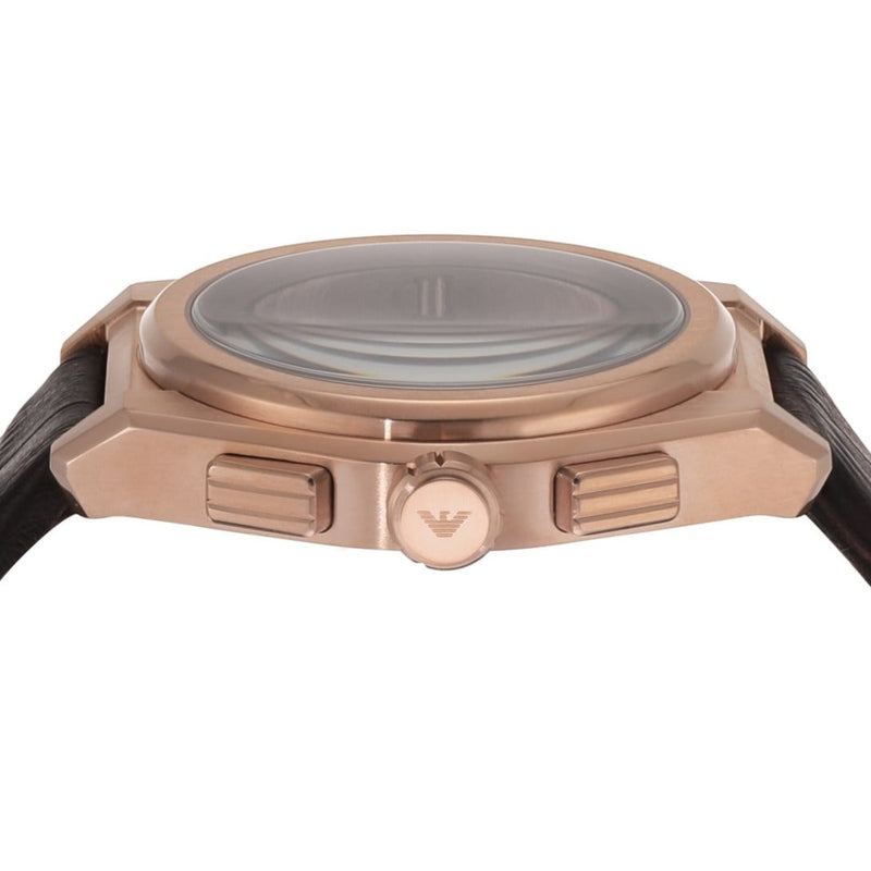 Emporio Armani Federico Chronograph Blue Dial Brown Leather Strap Watch For Men - AR11563 Buy Now By Emporio Armani