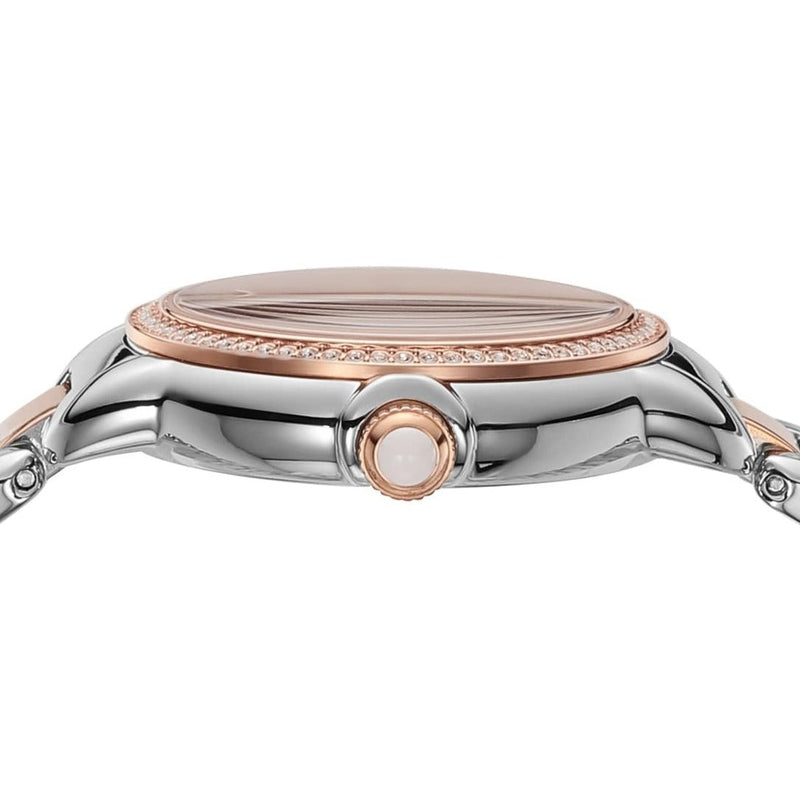 Emporio Armani Three Hand Quartz Mother of Pearl Dial Two Tone Steel Strap Watch For Women - AR11569 Buy Now By Emporio Armani