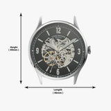Fossil Forrester Automatic Skeleton Black Dial Silver Steel Strap Watch for Men - ME3180 Buy Now By Fossil