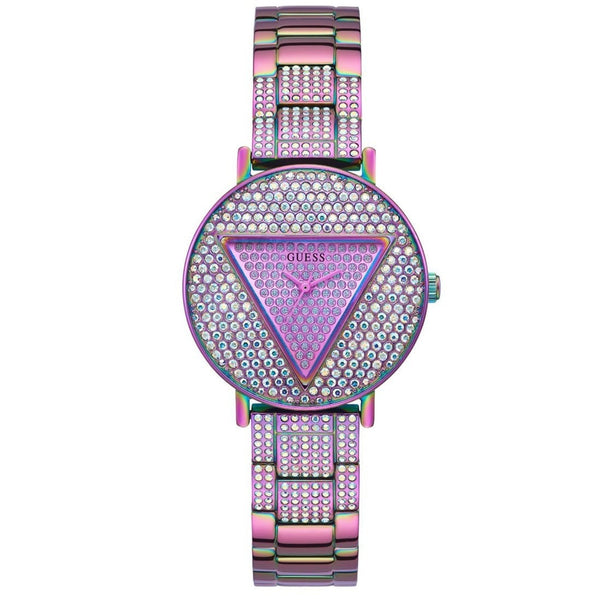 Shop Guess Trend Diamonds Purple Dial Purple Steel Strap Watch for Women - GW0512L4 in USA