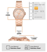 Michael Kors Lennox Quartz Rose Gold Dial Rose Gold Steel Strap Watch For Women - MK7405 Buy Now By Michael Kors