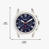 Fossil Grant Chronograph Blue Dial Brown Leather Strap Watch for Men - FS5210 Buy Now By Fossil