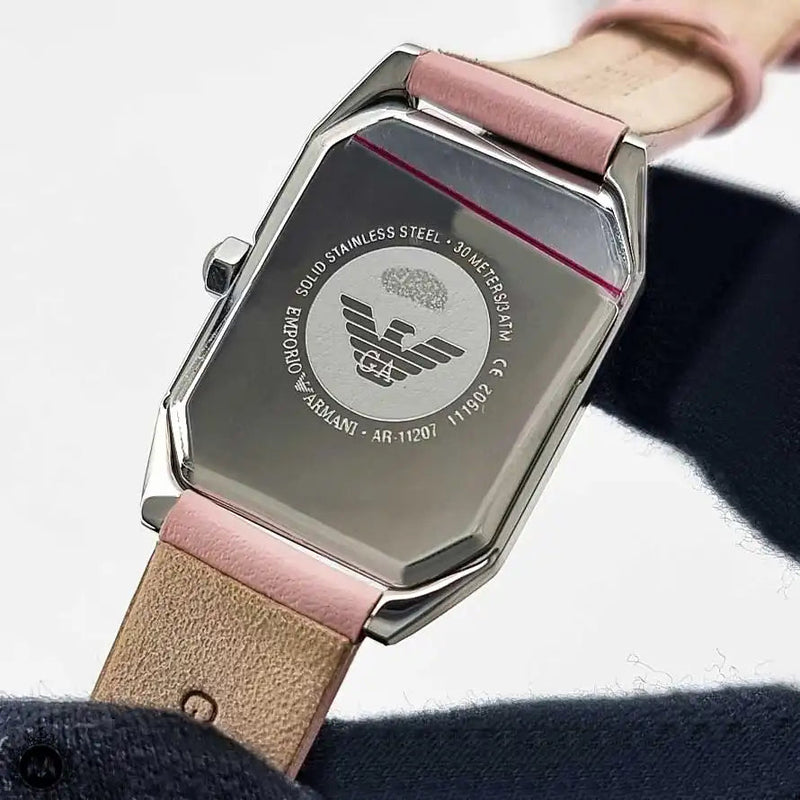 Emporio Armani Quartz White Dial Pink Leather Strap Watch For Women - AR11207 Buy Now By Emporio Armani