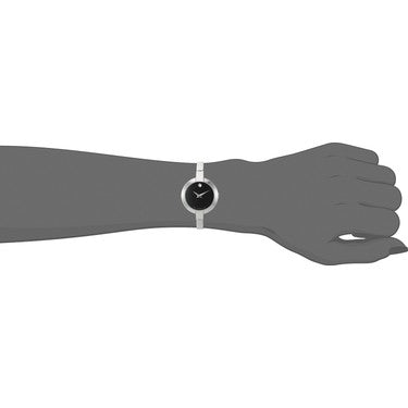 Movado Bela Black Dial Silver Steel Strap Watch For Women - 0606595 Buy Now By Movado