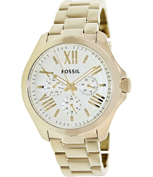 Fossil Cecile Multifunction Champagne Dial Gold Steel Strap Watch for Women - AM4510 Buy Now By Fossil