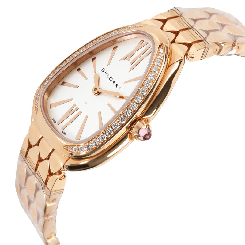 Bvlgari Serpenti Seduttori Diamonds Silver Dial Rose Gold Steel Strap Watch for Women - SERPENTI103146