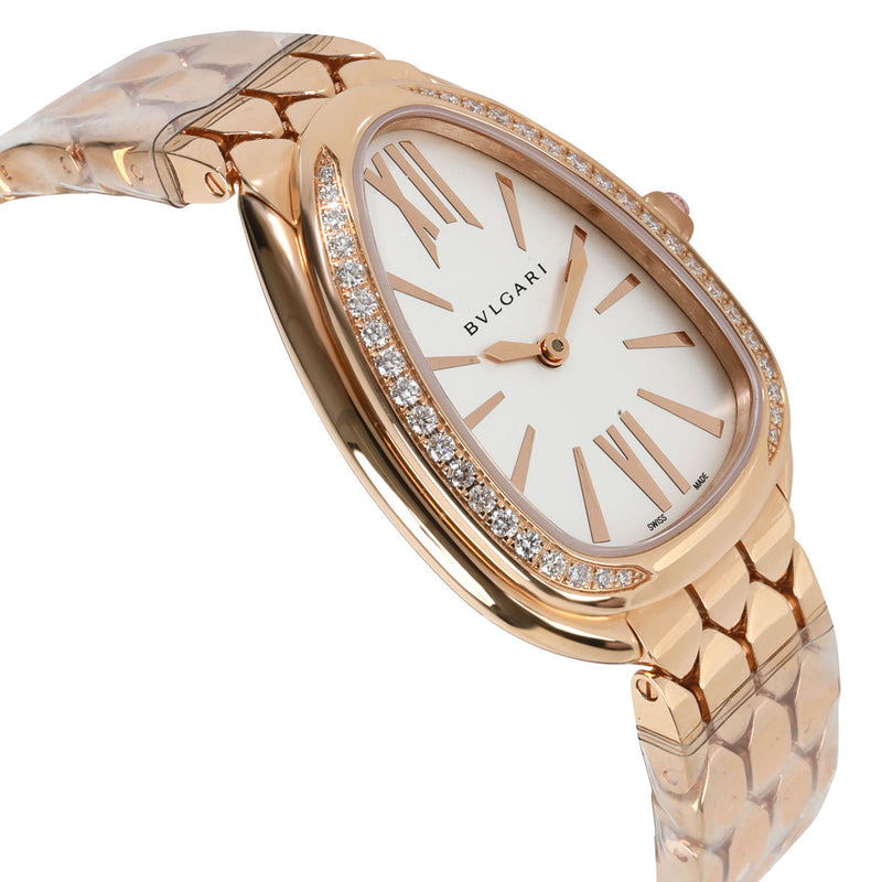 Bvlgari Serpenti Seduttori Diamonds Silver Dial Rose Gold Steel Strap Watch for Women - SERPENTI103146