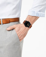 Movado Bold Black Dial Brown Leather Strap Watch For Men - 3600305 Buy Now By Movado