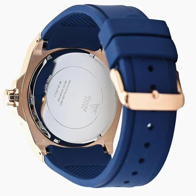 Guess Legacy Chronograph Blue Dial Blue Rubber Strap Watch For Men - W1049G9 Buy Now By Guess