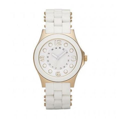 Shop Marc Jacobs Dress White Dial White Silicone Strap Watch for Women - MBM2500 in USA