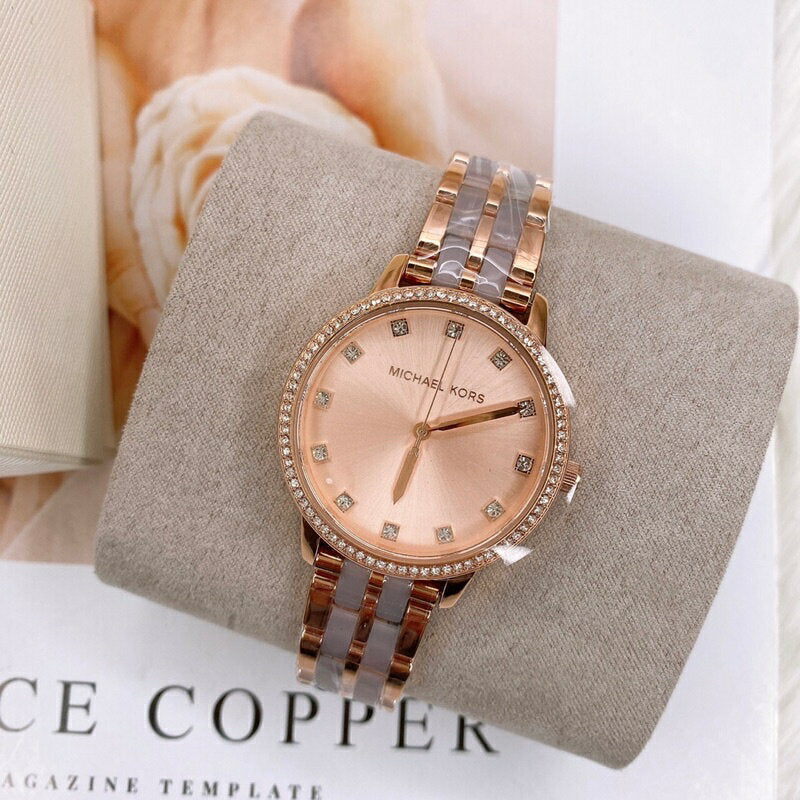 Michael Kors Melissa Analog Rose Gold Dial Rose Gold Steel Strap Watch For Women - MK4396 Buy Now By Michael Kors
