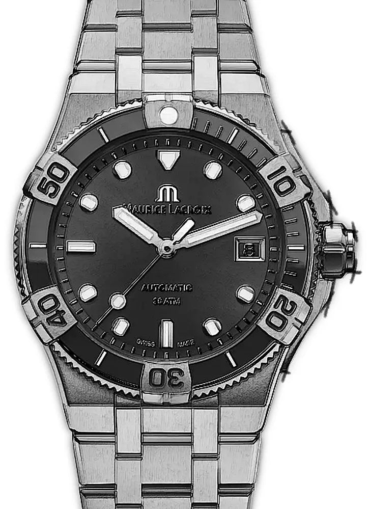 Maurice Lacroix Aikon Venturer Automatic Black Dial Silver Steel Strap Watch For Men - AI6057-SSL22-330-1 Buy Now By Maurice Lacroix