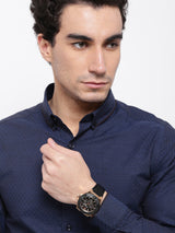 Guess Force Analog Black Dial Black Leather Strap Watch For Men - W0674G6 Buy Now By Guess