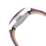 Shop Guess Limelight Quartz Silver Dial Purple Leather Strap Watch For Women - W0775L6 in USA