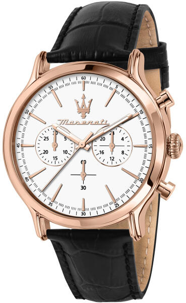 Maserati Epoca Chronograph White Dial Black Leather Strap Watch For Men - R8871618016 Buy Now By Maserati