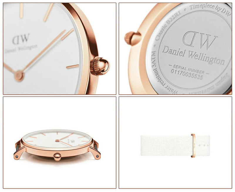 Daniel Wellington Petite Dover Quartz White Dial White NATO Strap Watch For Women - DW001000313 Buy Now By Daniel Wellington