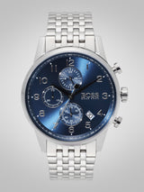 Hugo Boss Navigator Chronograph Blue Dial Silver Steel Strap Watch for Men - 1513498 Buy Now By Hugo Boss