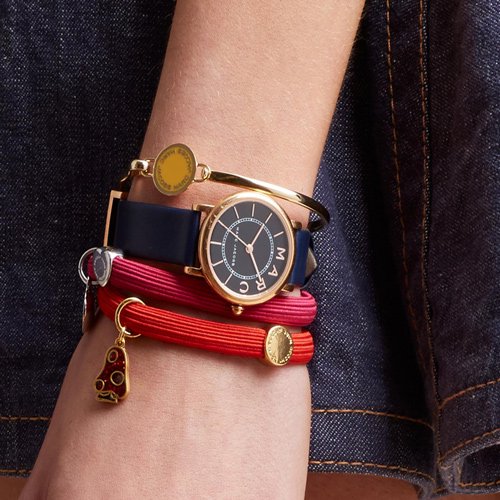 Marc Jacobs Roxy Navy Blue Dial Navy Blue Leather Strap Watch for Women - MJ1539 Buy Now By Marc Jacobs