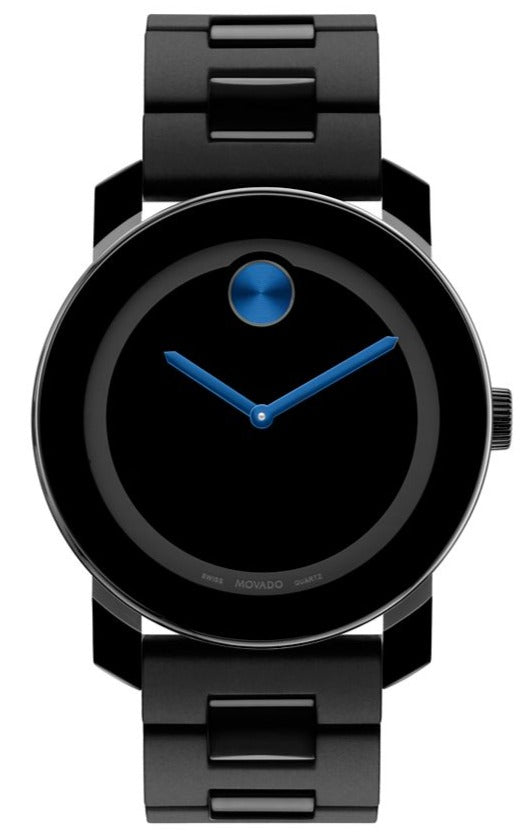 Shop Movado Bold TR90 Black Dial Black Steel Strap Watch for Men - 3600099 in USA