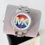 Michael Kors Ritz Pave Multicolored Dial Silver Steel Strap Watch for Women - MK6864 Buy Now By Michael Kors