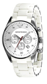 Emporio Armani Sport Chronograph White Dial White Silicone Strap Watch For Men - AR5859 Buy Now By Emporio Armani