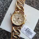 Michael Kors Runway Twist Gold Dial Gold Steel Strap Watch for Women - MK3131