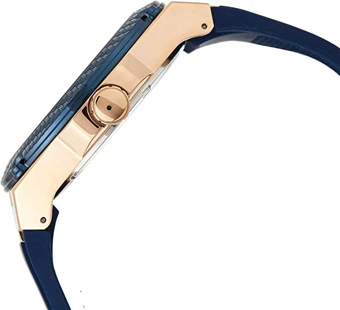 Shop Guess Pinnacle Chronograph White Dial Blue Leather Strap Watch For Men - W0673G6 in USA