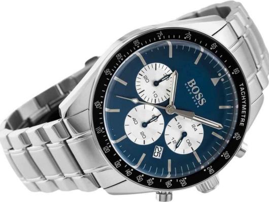 Shop Hugo Boss Chronograph Blue Dial Silver Steel Strap Watch for Men - 1513630 in USA