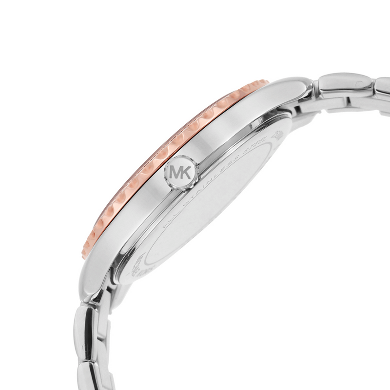 Michael Kors Layton Three Hand Mother of Pearl White Dial Two Tone Steel Strap Watch For Women - MK6849 Buy Now By Michael Kors
