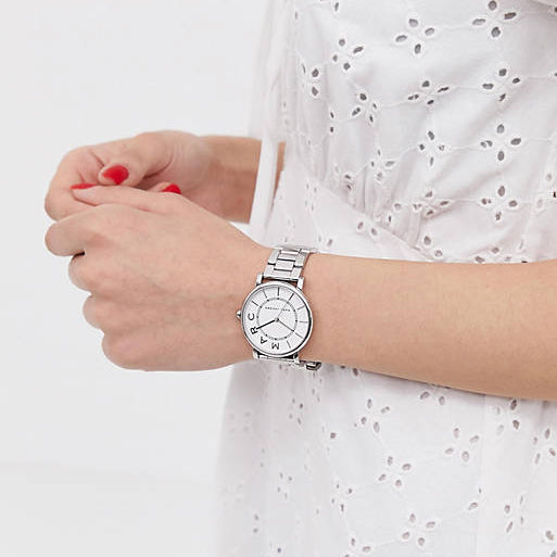 Marc Jacobs Roxy White Dial Silver Steel Strap Watch for Women - MJ3521 Buy Now By Marc Jacobs