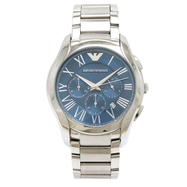 Shop Emporio Armani Chronograph Quartz Blue Dial Silver Steel Strap Watch For Men - AR11082 in USA