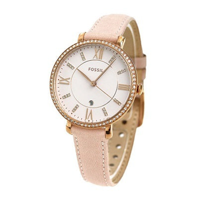 Shop Fossil Jacqueline White Dial Pink Leather Strap Watch for Women - ES4303 in USA