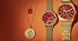 Fossil Jacqueline Dragonsteel Limited Edition Red Dial Gold Mesh Strap Watch for Women - ES5316 Buy Now By Fossil
