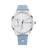 Shop Tommy Hilfiger Brooke Silver Dial Blue Leather Strap Watch for Women - 1782023 in USA