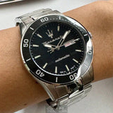 Maserati Competizione Automatic Black Dial Silver Steel Strap Watch For Men - R8823100002 Buy Now By Maserati