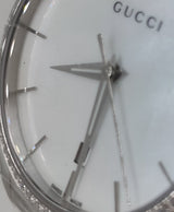Gucci G Timeless Mother of Pearl White Dial Silver Steel Strap Watch For Women - YA126444 Buy Now By Gucci