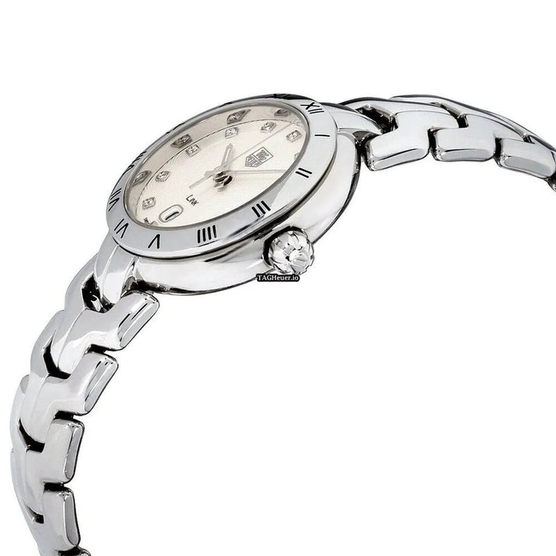 Shop Tag Heuer Link Diamonds Mother of Pearl Dial Silver Steel Strap Watch for Women - WAT1417.BA0954 in USA
