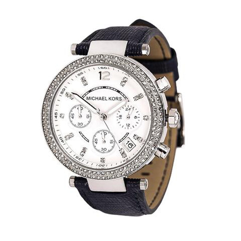 Michael Kors Parker White Dial Navy Blue Leather Strap Watch for Women - MK2293 Buy Now By Michael Kors