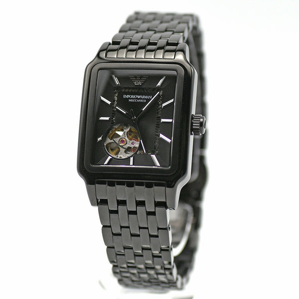 Emporio Armani Meccanico Black Dial Black Steel Strap Watch For Men - AR60058 Buy Now By Emporio Armani