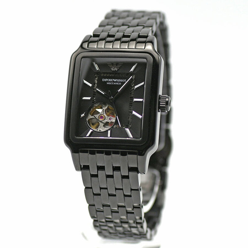 Emporio Armani Meccanico Black Dial Black Steel Strap Watch For Men - AR60058 Buy Now By Emporio Armani
