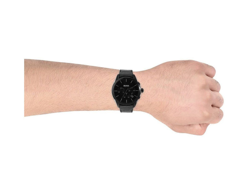 Hugo Boss Onyx Black Dial Black Leather Strap Watch for Men - 1513367 Buy Now By Hugo Boss