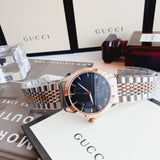Shop Gucci G Timeless Black Dial Two Tone Steel Strap Watch For Men - YA126410 in USA