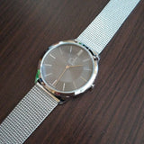 Calvin Klein Minimal Grey Dial Silver Mesh Bracelet Watch for Men - K3M21124 Buy Now By Calvin Klein