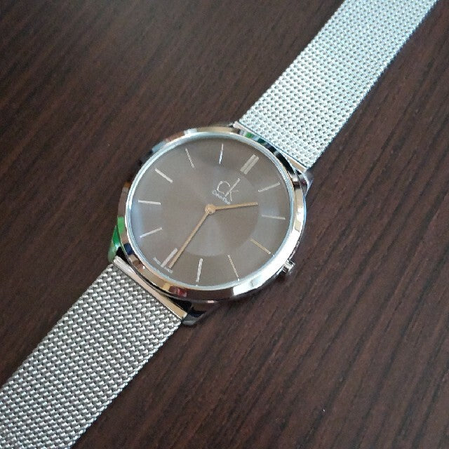 Calvin Klein Minimal Grey Dial Silver Mesh Bracelet Watch for Men - K3M21124 Buy Now By Calvin Klein