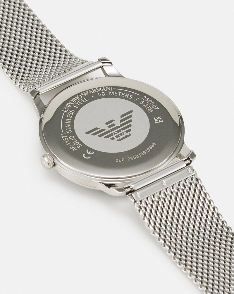 Emporio Armani Minimalist Quartz Blue Dial Silver Steel Strap Watch For Men - AR11571 Buy Now By Emporio Armani