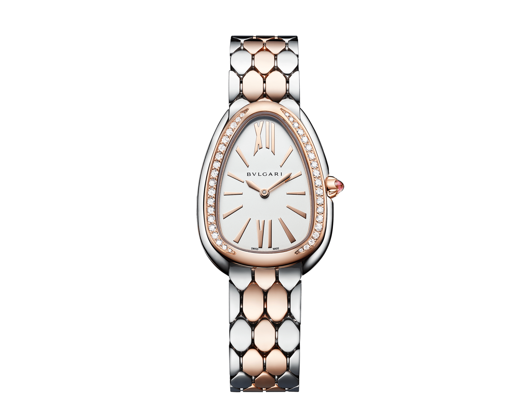 Bvlgari Serpenti Seduttori Diamonds Silver Dial Two Tone Steel Strap Watch for Women - SERPENTI103274