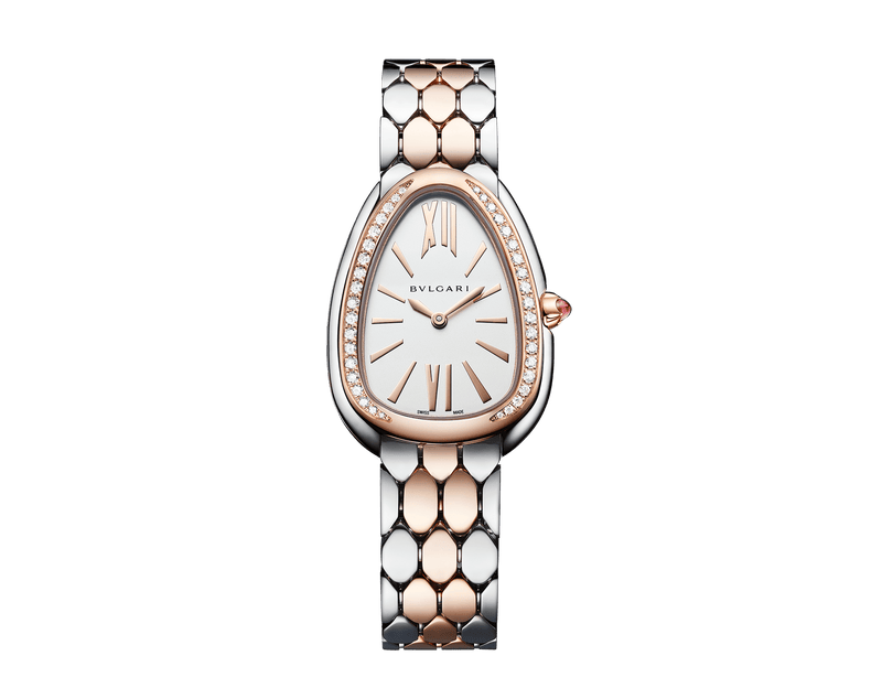 Bvlgari Serpenti Seduttori Diamonds Silver Dial Two Tone Steel Strap Watch for Women - SERPENTI103274